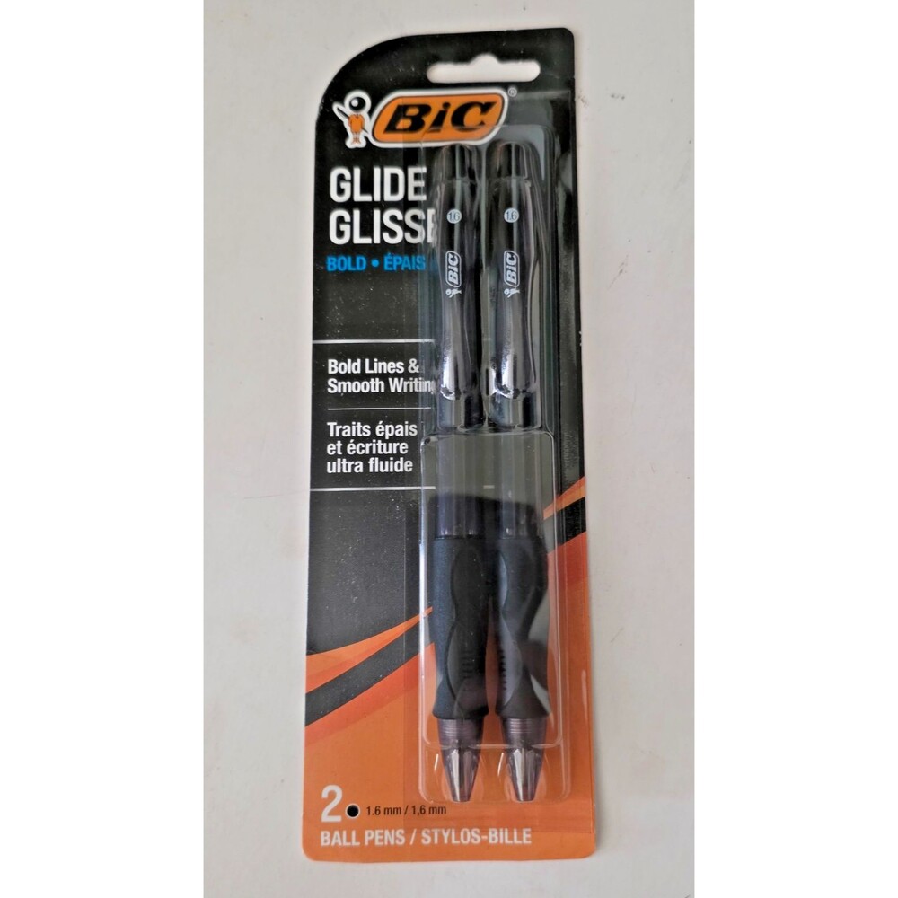 BIC Velocity Bold Retractable Ball Pen, Bold Point (1.6mm), Black, 2 Ct, Glide